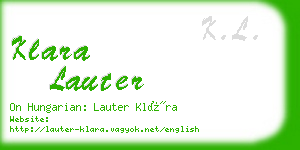 klara lauter business card